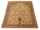 27098-Ghom Hand-knotted/Handmade Persian Rug/Carpet Traditional Authentic/ Size: 7'0" x 4'6"