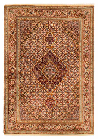 27121- Tabriz Persian Hand-knotted Carpet Authentic/Traditional Carpet/Rug/Size: 4'11" x 3'5"