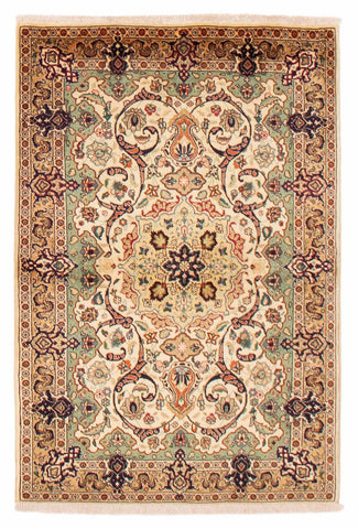 27119- Tabriz Persian Hand-knotted Carpet Authentic/Traditional Carpet/Rug/Size: 4'8" x 3'3"