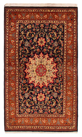27081-Ghom Hand-knotted/Handmade Persian Rug/Carpet Traditional Authentic/ Size: 5'5" x 3'3"