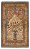 27085-Ghom Hand-knotted/Handmade Persian Rug/Carpet Traditional Authentic/ Size: 5'6" x 3'9"