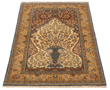 27085-Ghom Hand-knotted/Handmade Persian Rug/Carpet Traditional Authentic/ Size: 5'6" x 3'9"