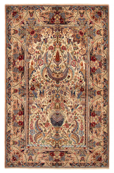 27101- Isfahan Persian Hand-Knotted Authentic/Traditional Carpet/Rug/ Size: 8'0" x 5'0"