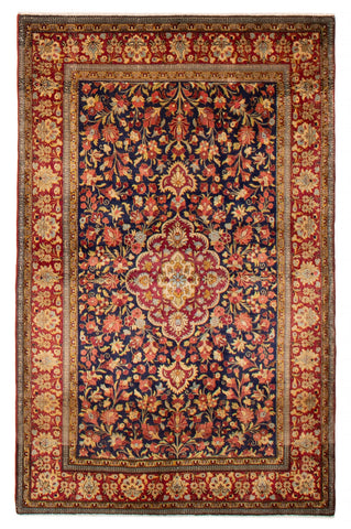 27038-Ghom Hand-knotted/Handmade Persian Rug/Carpet Traditional Authentic/ Size: 5'5" x 3'5"