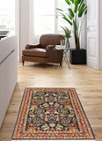 27077- Isfahan Persian Hand-Knotted Authentic/Traditional / Silk base/Carpet/Rug/ Size: 3'7" x 2'4"