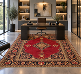 24289- Kashan Handmade/Hand-Knotted Persian Rug/ Traditional Carpet Authentic/ Size: 6'7" x 4'2" / 201cm x 127cm