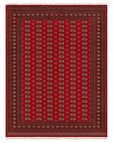 27915-Bokhara Hand-Knotted/Handmade Pakistani Rug/Carpet Tribal/Nomadic Authentic/ Size: 11'8" x 8'9"/356cm ×267cm