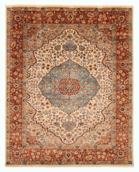 27841- Royal Heriz Hand-Knotted/Handmade Indian Rug/Carpet Traditional/Authentic/Size: 9'10" x 7'10"/300cmx 239cm