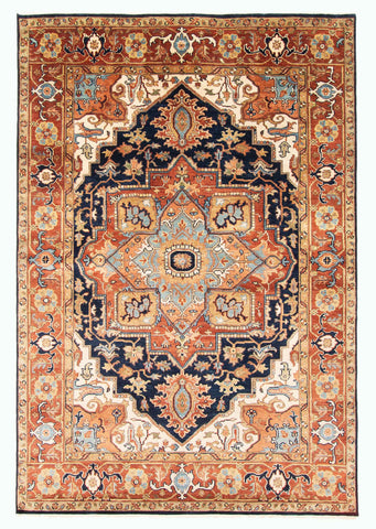 27145- Royal Heriz Hand-Knotted/Handmade Indian Rug/Carpet Traditional/Authentic/Size: 8'6" x 5'10"/259cm x 178cm