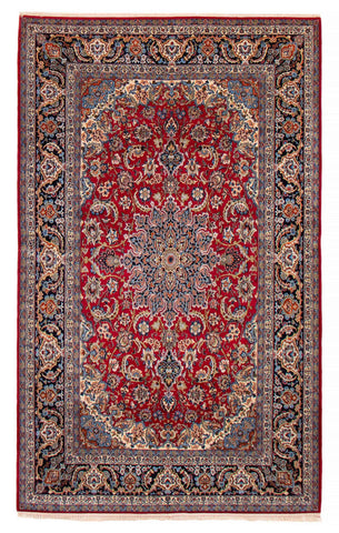 27089- Isfahan Persian Hand-Knotted Authentic/Traditional Carpet/Rug/ Size: 8'3" x 5'1"