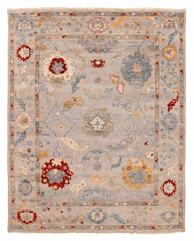 27156- Royal Ushak Hand-Knotted/Handmade Indian Rug/Carpet Traditional/Authentic/Size: 10'0" x 8'0"/305cm x 244cm