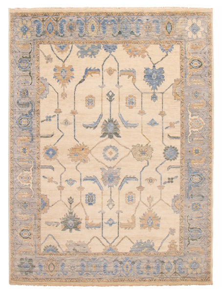 27178- Royal Ushak Hand-Knotted/Handmade Indian Rug/Carpet Traditional/Authentic/Size: 11'9" x 8'10"/258cm x 269cm