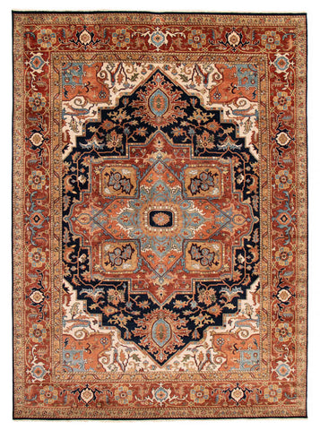 27147- Royal Heriz Hand-Knotted/Handmade Indian Rug/Carpet Traditional/Authentic/Size: 11'11" x 8'10"/363cm x 269cm