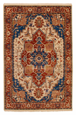 27869- Royal Heriz Hand-Knotted/Handmade Indian Rug/Carpet Traditional/Authentic/Size: 8'6" x 5'6"/259cmx 168cm