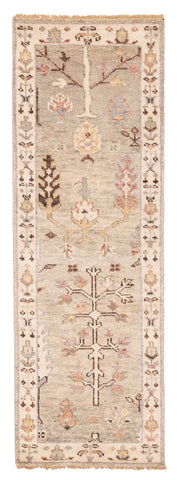 27152- Royal Ushak Hand-Knotted/Handmade Indian Rug/Carpet Traditional/Authentic/Size: 8'0" x 2'8"/244cm x 81cm