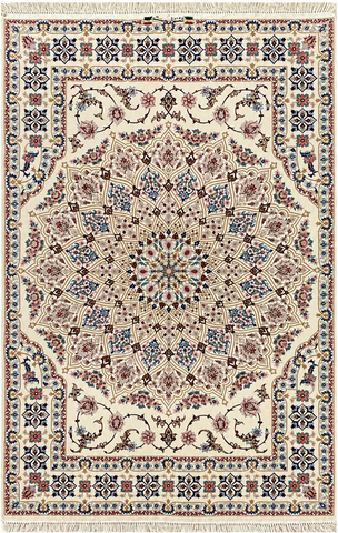19418-Isfahan Hand-Knotted/Handmade Persian Rug/Carpet Traditional Authentic/ Size: 6'10''x 4'4'