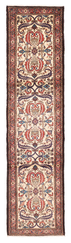 27374-Hamadan Hand-Knotted/Handmade Persian Rug/Carpet Tribal/Nomadic Authentic/ Size: 10'6" x 2'7"/320cm x 79cm