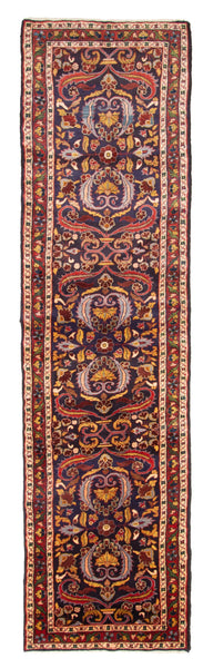 27373-Hamadan Hand-Knotted/Handmade Persian Rug/Carpet Tribal/Nomadic Authentic/ Size: 10'2" x 2'8"/310cm x 81cm