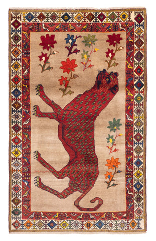 27367-Ghashgai Hand-Knotted/Handmade Persian Rug/Tribal/ Nomadic/Authentic/ Size:8'0" x 4'10"/244cm x 147cm