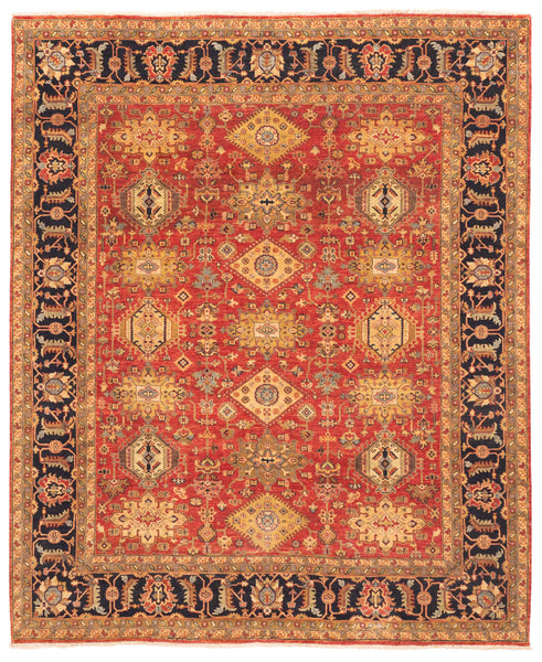 27845- Royal Heriz Hand-Knotted/Handmade Indian Rug/Carpet Traditional/Authentic/Size:  9'11" x 8'1"/302cmx 246cm