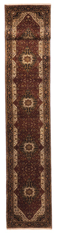 27865- Royal Heriz Hand-Knotted/Handmade Indian Rug/Carpet Traditional/Authentic/Size: 17'10" x 2'7"/544cm x 79cm