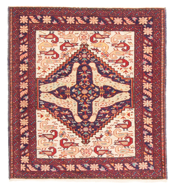 27394- Royal Balutch Persian Hand-knotted Authentic/Nomadic/Tribal Rug/Carpet/ Size: 2'4" x 2'3"/71cm x 69cm