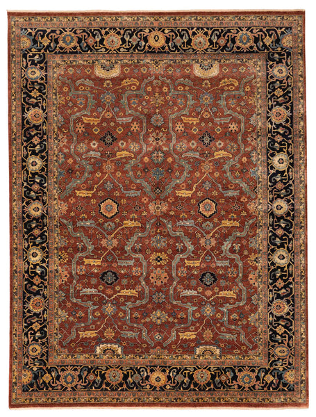 27390- Royal Heriz Hand-Knotted/Handmade Indian Rug/Carpet Traditional/Authentic/Size 11'10" x 9'1"/361cmx 277cm