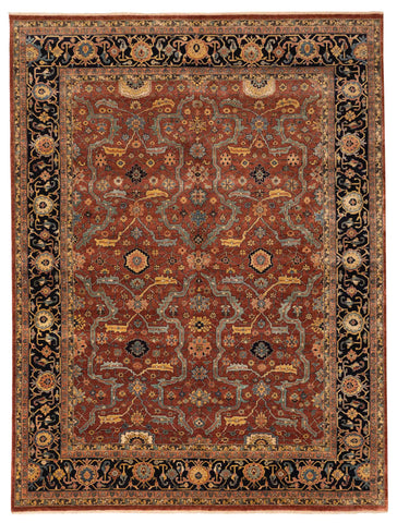 27390- Royal Heriz Hand-Knotted/Handmade Indian Rug/Carpet Traditional/Authentic/Size 11'10" x 9'1"/361cmx 277cm