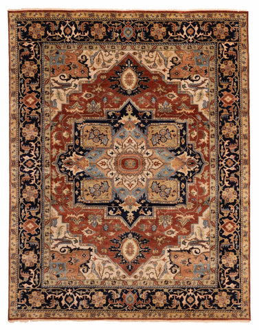 27838- Royal Heriz Hand-Knotted/Handmade Indian Rug/Carpet Traditional/Authentic/Size: 9'11" x 7'9"/302cmx 236cm