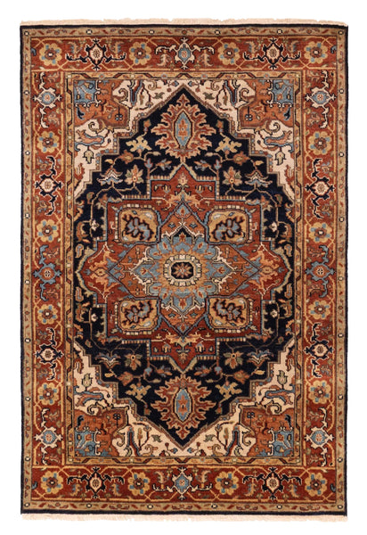 27888- Royal Heriz Hand-Knotted/Handmade Indian Rug/Carpet Traditional/Authentic/Size: 5'10" x 4'0"/178cmx 122cm