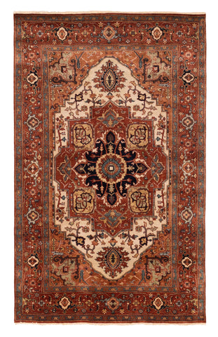 27863- Royal Heriz Hand-Knotted/Handmade Indian Rug/Carpet Traditional/Authentic/Size: 8'8" x 5'6"/264cmx 168cm
