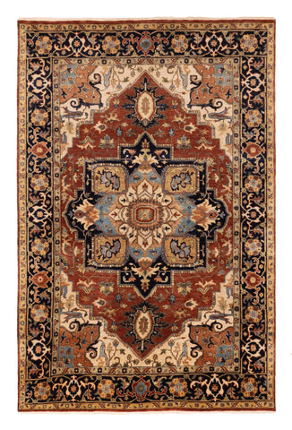 27859- Royal Heriz Hand-Knotted/Handmade Indian Rug/Carpet Traditional/Authentic/Size:  8'9" x 5'10"/267cmx 178cm
