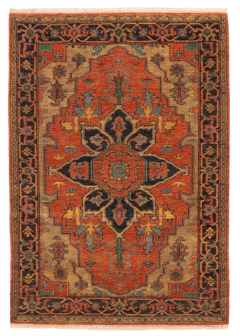 27884- Royal Heriz Hand-Knotted/Handmade Indian Rug/Carpet Traditional/Authentic/Size: 5'11" x 4'2"/180cmx 127cm