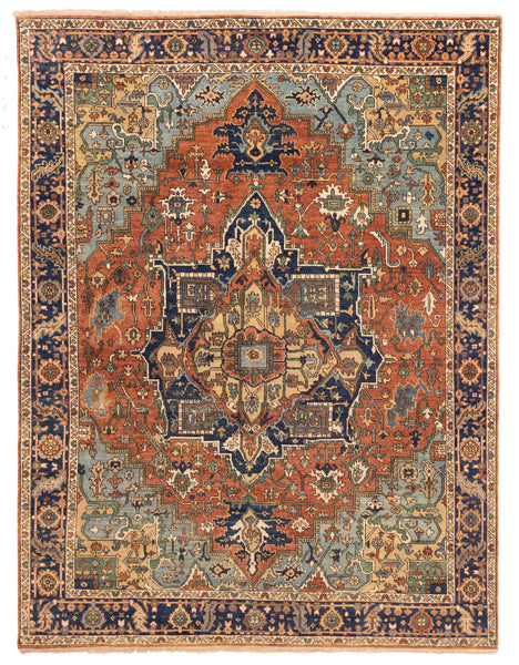 27839- Royal Heriz Hand-Knotted/Handmade Indian Rug/Carpet Traditional/Authentic/Size: 10'2" x 7'10"/310cmx 239cm