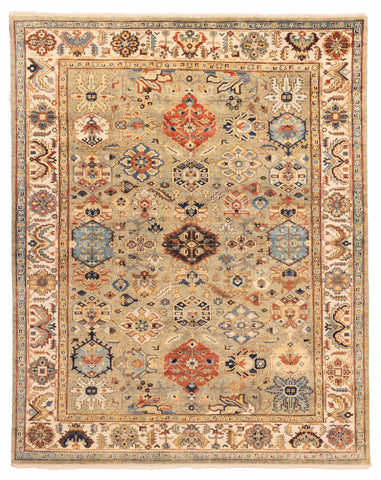27840- Royal Heriz Hand-Knotted/Handmade Indian Rug/Carpet Traditional/Authentic/Size: 9'11" x 7'11"/301cmx 241cm