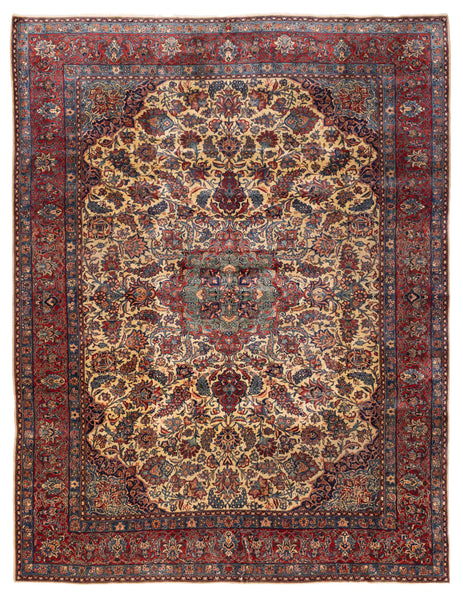 27955-Kashan Hand-Knotted/Handmade Persian Rug/Carpet Traditional/Authentic/Size: 10'9" x 8'6" /328cm x 259cm