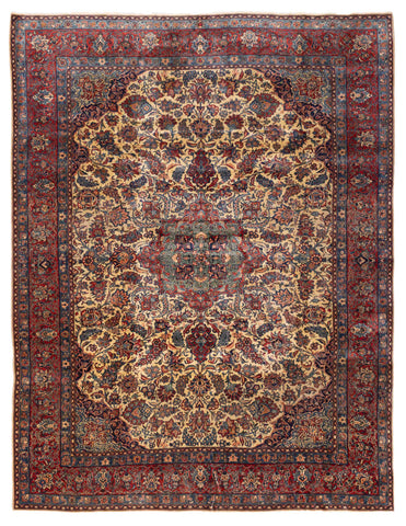 27955-Kashan Hand-Knotted/Handmade Persian Rug/Carpet Traditional/Authentic/Size: 10'9" x 8'6" /328cm x 259cm