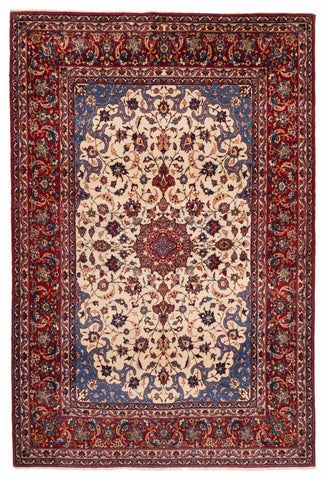 27956- Isfahan Persian Hand-Knotted Authentic/Traditional Carpet/Rug/ Size: 7'7" x 5'0"/231cm x 152cm
