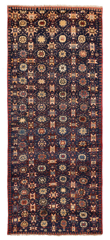 27957-Hamadan Hand-Knotted/Handmade Persian Rug/Carpet Tribal/Nomadic Authentic/ Size: 11'3" x 4'6"/343cm x 137cm