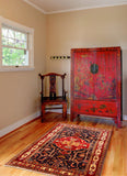 27952-Hamadan Hand-Knotted/Handmade Persian Rug/Carpet Tribal/Nomadic Authentic/ Size: 9'6" x 5'10"/290cm x 178cm