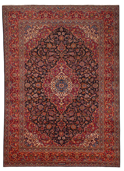 27958-Kashan Hand-Knotted/Handmade Persian Rug/Carpet Traditional/Authentic/Size: 14'5" x 10'6" /439cm x 320cm