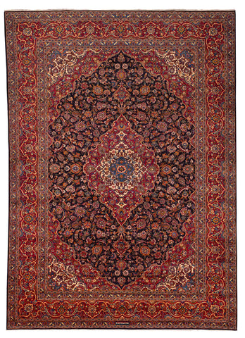 27958-Kashan Hand-Knotted/Handmade Persian Rug/Carpet Traditional/Authentic/Size: 14'5" x 10'6" /439cm x 320cm