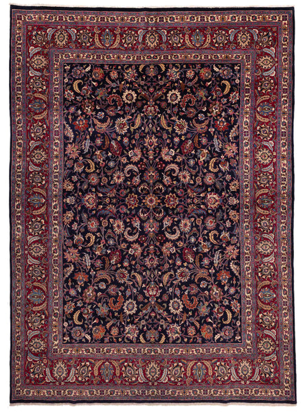 27959-Mashad Hand-Knotted/Handmade Persian Rug/Carpet Traditional Authentic/ Size: 13'5" x 10'0"/409cm x 305cm