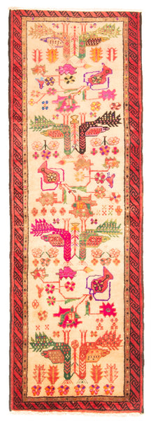 27953-Balutch Hand-Knotted/Handmade Persian Rug/Carpet Traditional/Authentic/ Size: 6'3" x 2'0"/191cm x 61cm
