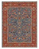 27655- Royal Heriz Hand-Knotted/Handmade Afghan Rug/Carpet Traditional/Authentic/Size:  9'1" x 6'0"/277cmx 183cm