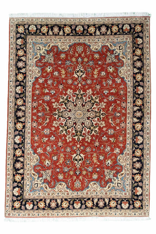 27947- Tabriz Persian Hand-knotted Carpet Authentic/Traditional Carpet/Rug/Size: 7'0" x 5'1"/213cm x 155cm
