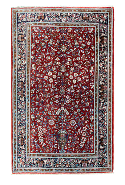 27945-Ghom Hand-knotted/Handmade Persian Rug/Carpet Traditional Authentic/ Size: 7'2" x 4'5"/219cm x 135cm