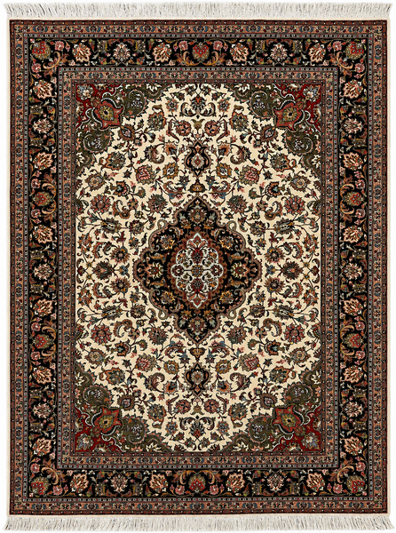 27948- Tabriz Persian Hand-knotted Carpet Authentic/Traditional Carpet/Rug/Size: 7'0" x 4'9"/213cm x 145cm