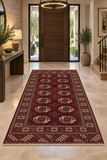 24343-Turkmen Hand-Knotted/Handmade Persian Rug/Carpet Traditional/Authentic/Size: 7'5" x 4'4" / 226cm x 132cm