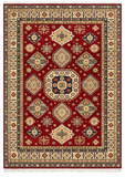 27807-Kazak Hand-Knotted/Handmade Afghan Rug/Carpet Tribal/Nomadic Authentic/ Size: 9'6" x 6'4" / 290cm x 193cm/290m x 193cm